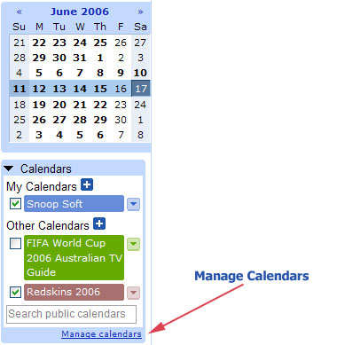 Manage Calendars