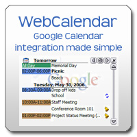 WebCalendar - Integrate Google Web Calendars on your device