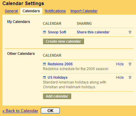 Calendar Selection